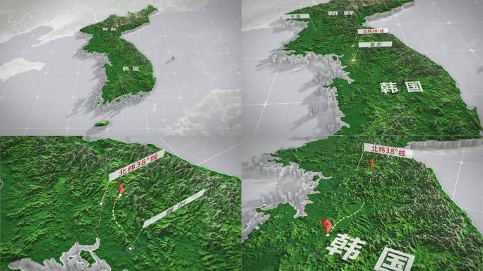 朝鲜韩国地图3d三维