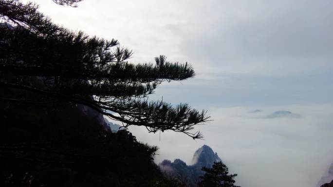 黄山风景区壮观云海人流延时风景视频素材