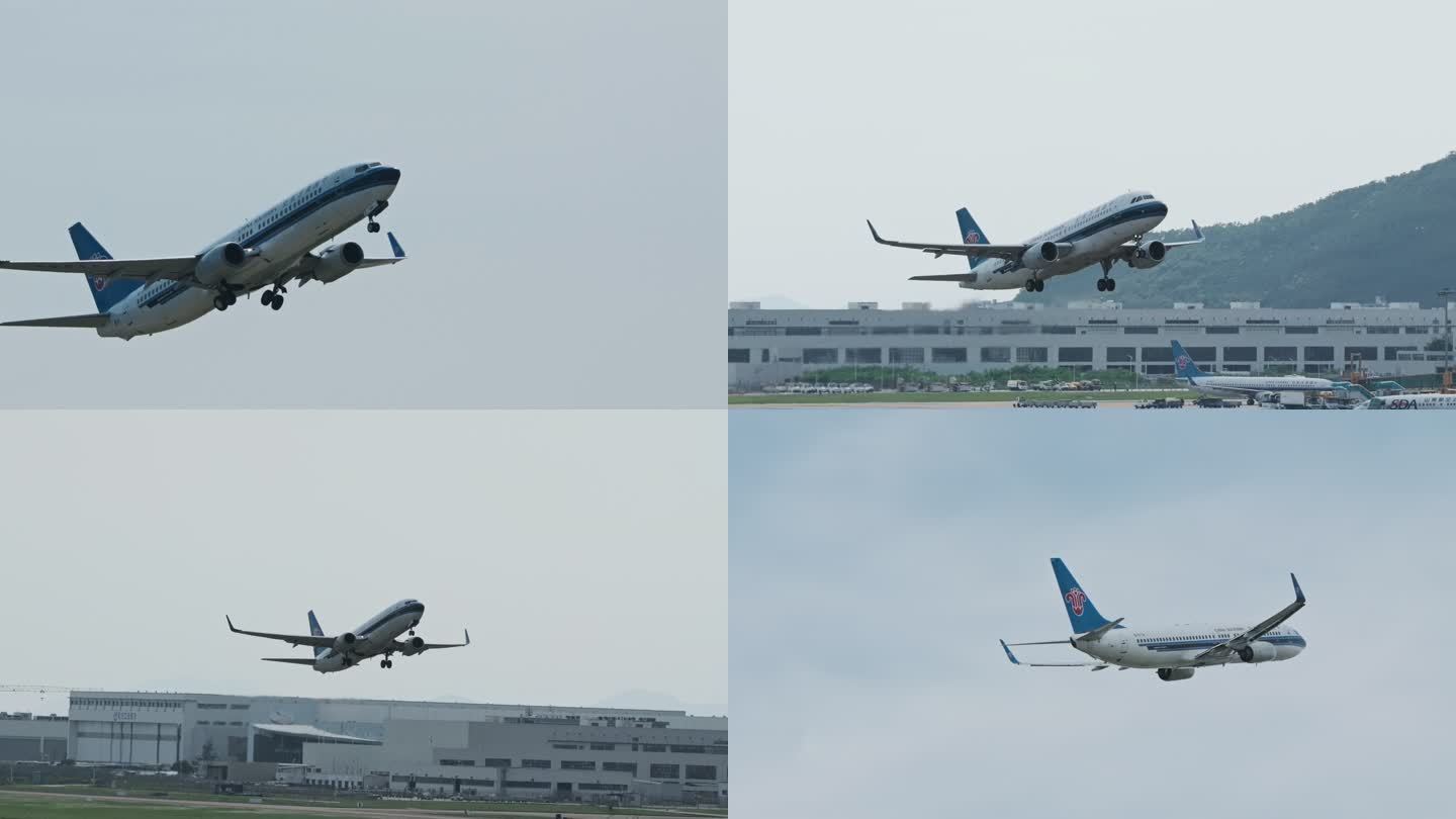 4K60P珠海机场出港南方航空 飞机起飞