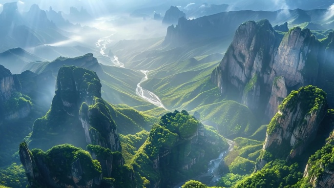 航拍太行山脉素材
