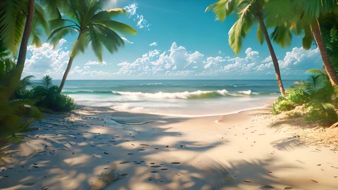 海南三亚海边沙滩椰树椰子树椰林ai素材原