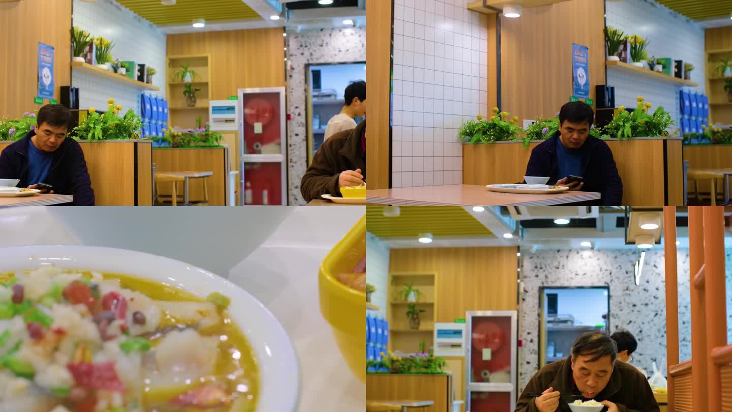 顾客在顺旺基餐厅用餐视频素材连锁快餐饭店