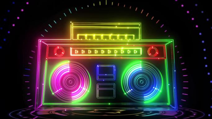 霓虹光收音机背景
