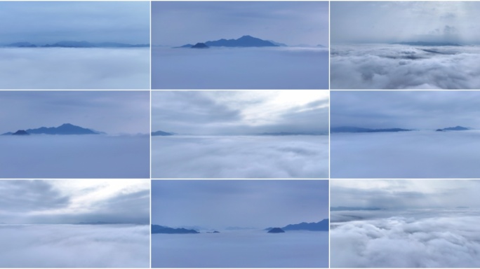 航拍云层之上仙境云雾缭绕自然美景