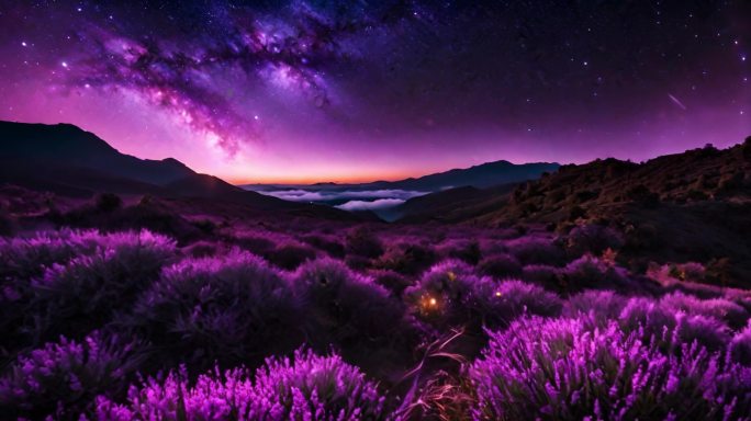 紫色银河系宇宙银河星轨视频