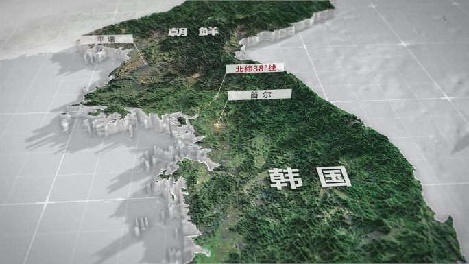 朝鲜韩国地图三维3d