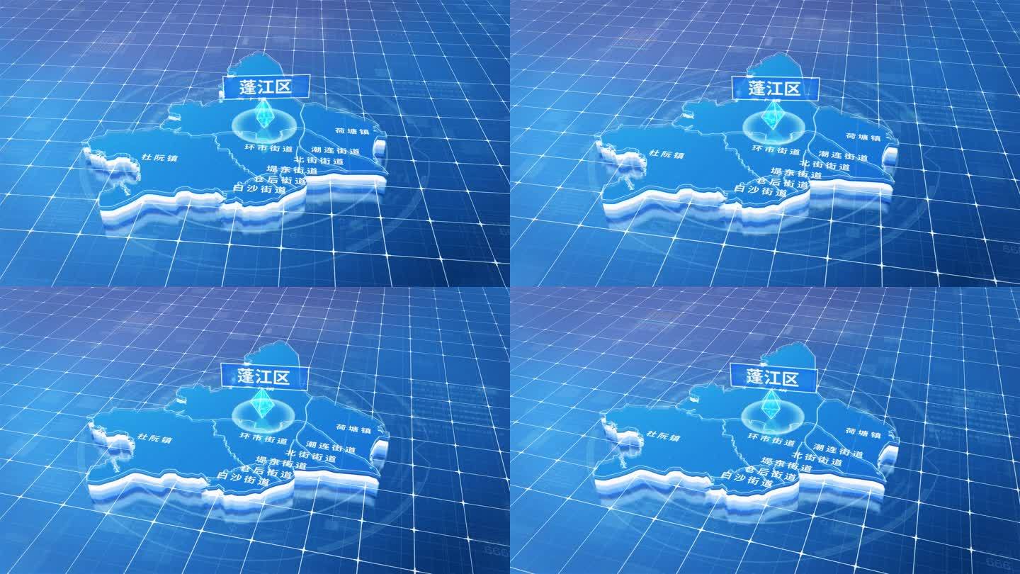 蓬江区蓝色三维科技区位地图