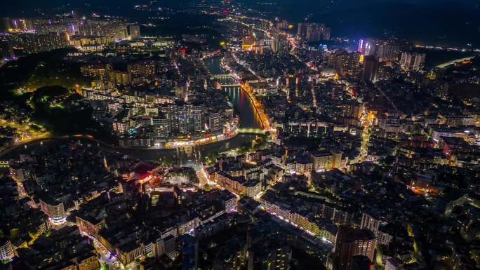 信宜市区夜景 小城市夜景