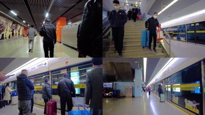 上海城市地铁乘客人流视频素材99
