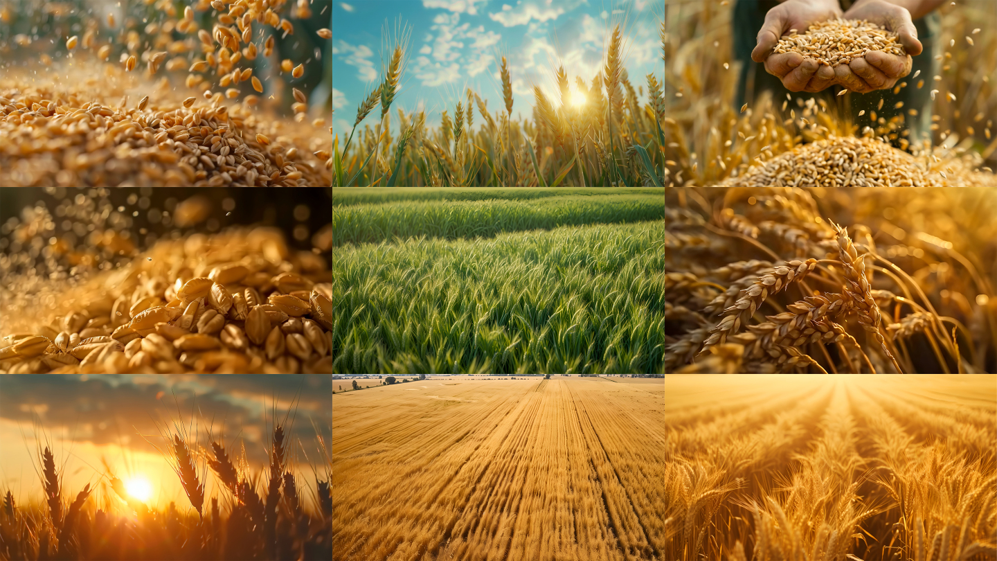 小麦小满麦田丰收播种粮食