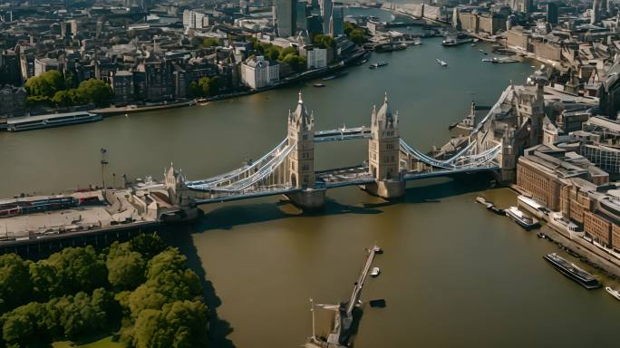 伦敦空中的伦敦塔桥