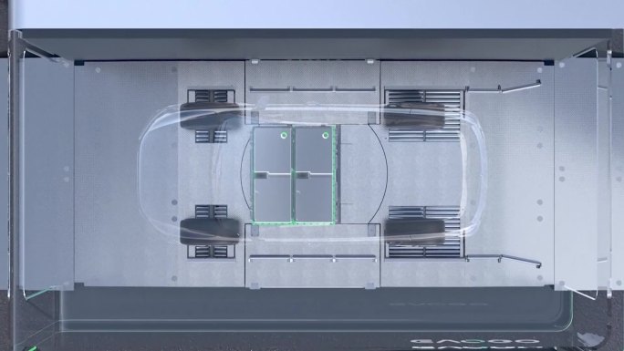 中国的新能源汽车快速换电更换电池概念动画三维图形（选编）