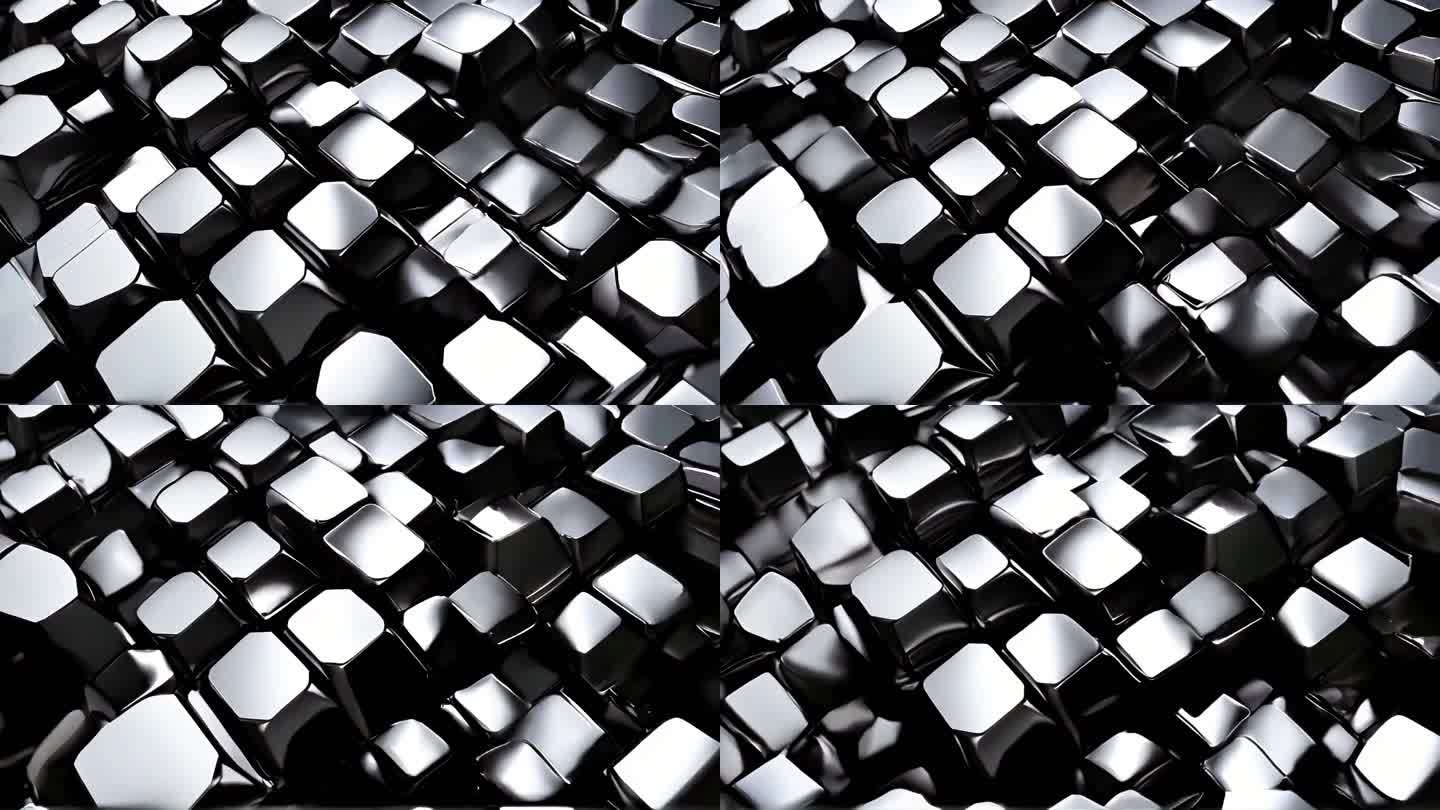 三维3D几何动态变化黑白高级动画