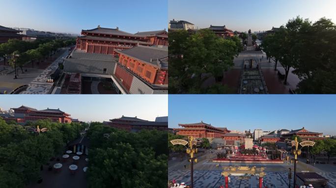 西安大唐不夜城穿越机航拍合集