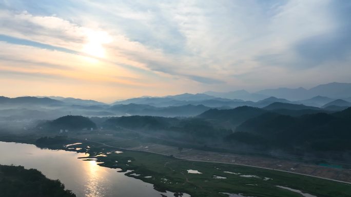 皖南山水云海日出4K航拍-8