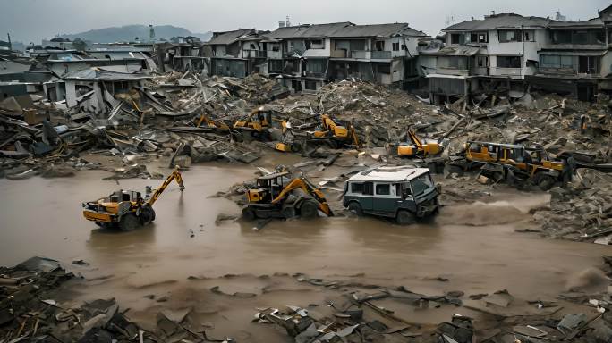 日本海啸破坏地震