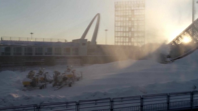 北京冬奥会首钢大跳台人工造雪场景（合集）