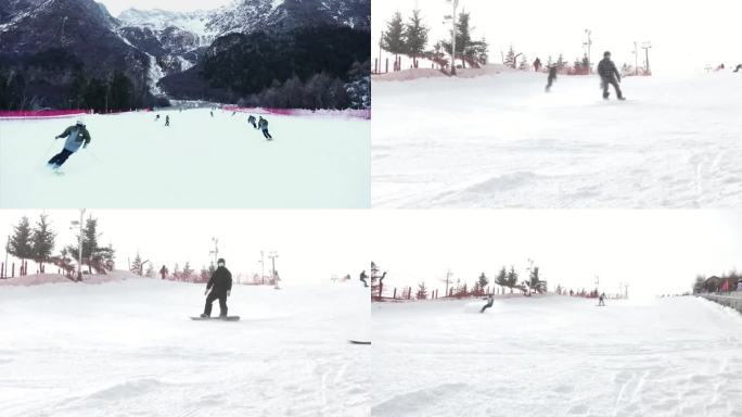 中国冬天滑雪娱乐活动多场景（选编）