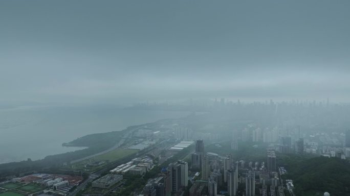 深圳湾强对流天气航拍