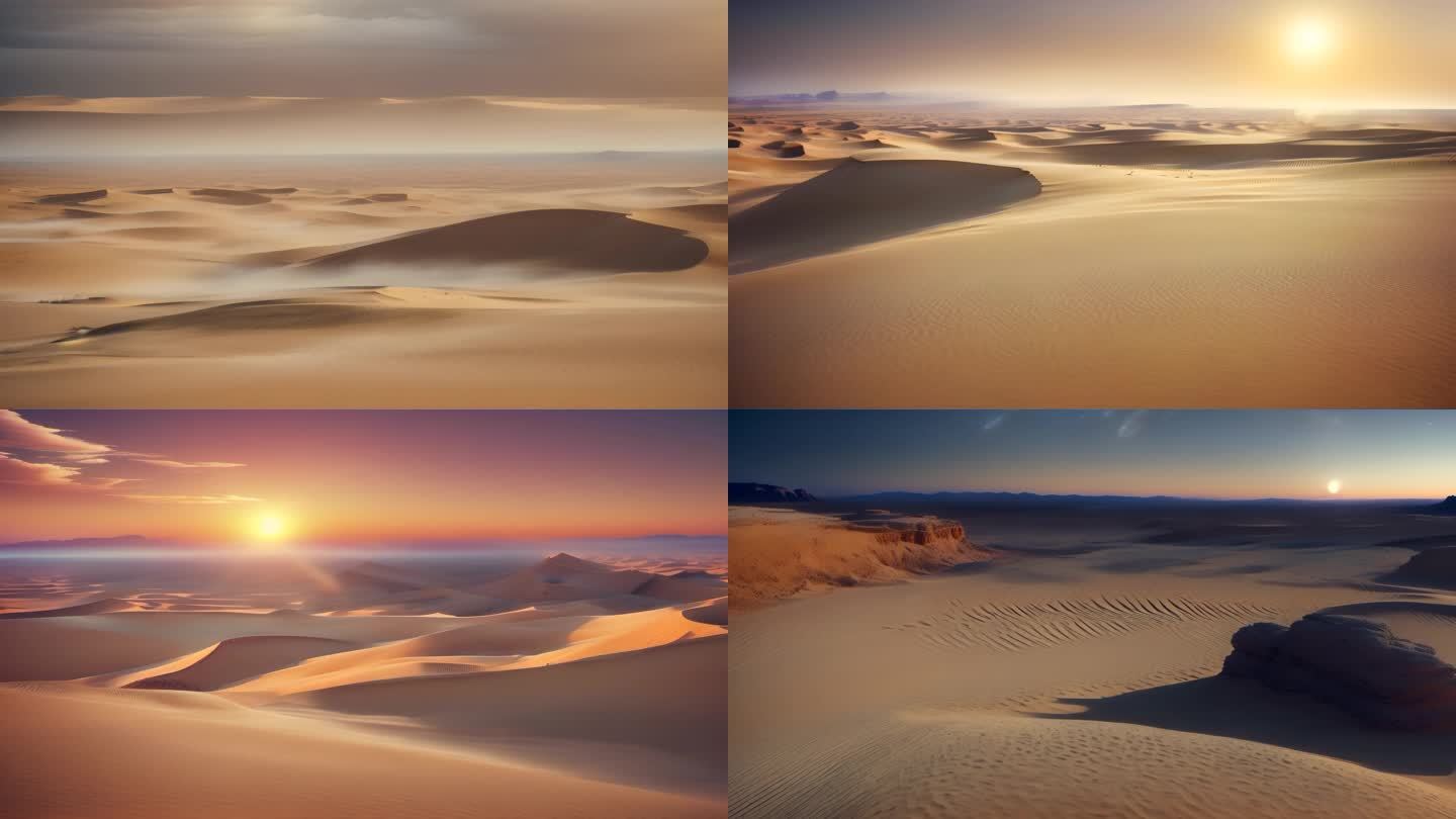 沙漠风光、沙漠落日、丝绸之路