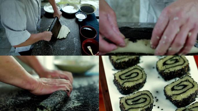 安徽石台蜜仁糕糯米糍传统美食手工制作