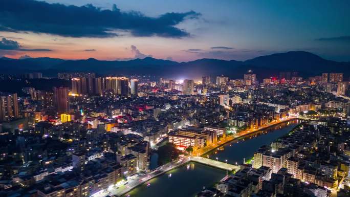 信宜市区夜景 小城市夜景