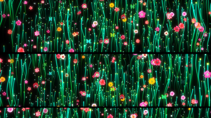 8k沉浸式全息植物花草粒子生长大屏幕投影