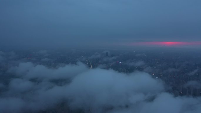 西安 高新区 穿云 航拍 云海 城市