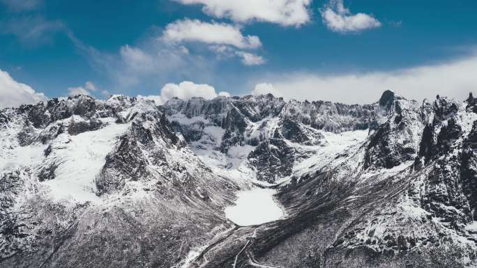 雪山日照金山高原日落延时宣传片素材