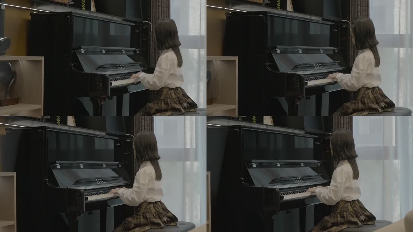女孩 儿童 弹钢琴
