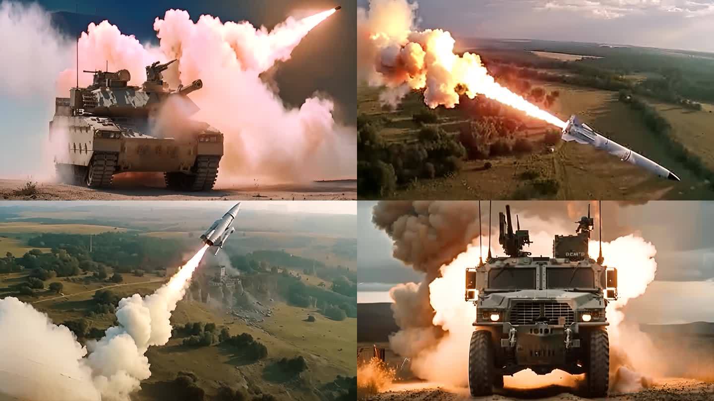军事国防战争战场导弹发射ai素材原创_1