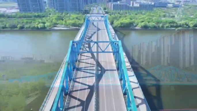 滨海大桥，杭州湾大桥，蓝色的桥 航拍
