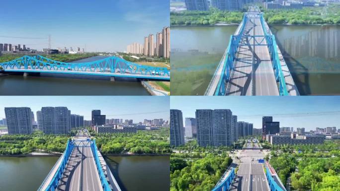 滨海大桥，杭州湾大桥，蓝色的桥 航拍