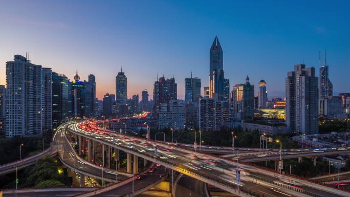 上海立交桥日转夜延时（高画质）
