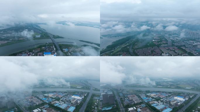 原创芜湖市雨后4K60帧航拍大景