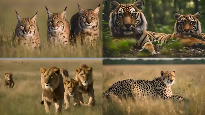 猫科动物合集 老虎狮子豹猞猁山猫狞猫豹猫