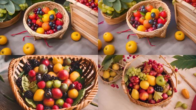 五颜六色的水果拼盘：健康与美味的完美结合
