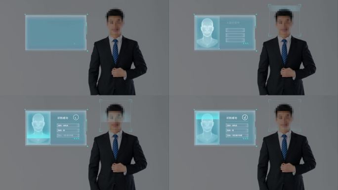 （无插件）简约人脸识别扫描智能家居监控