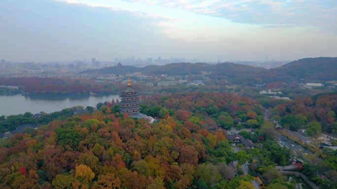 浙江省杭州市城市风景视频素材航拍