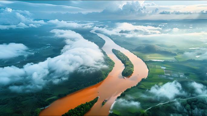 黄河母亲河 河流 震撼大风景 航拍中国