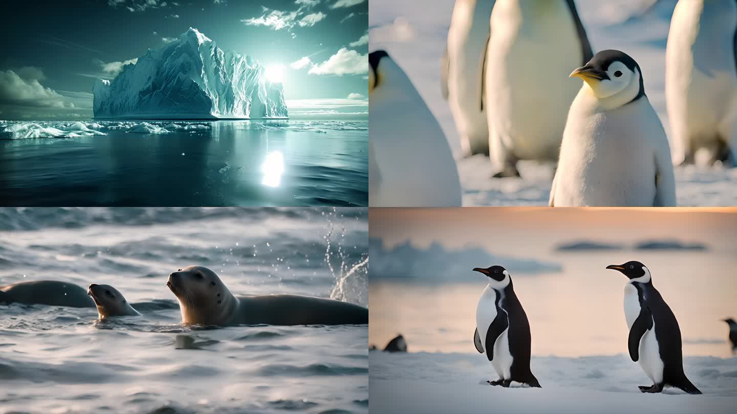 南极企鹅,海豹素材