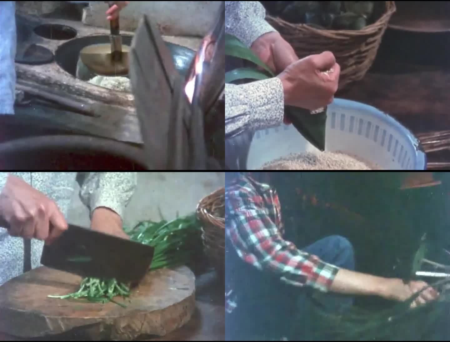 80年代苏州居民生活包粽子做饭