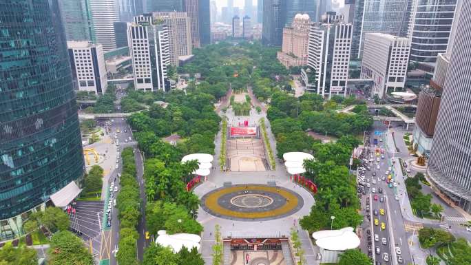 广州花城广场天环广场航拍珠江新城城市地标