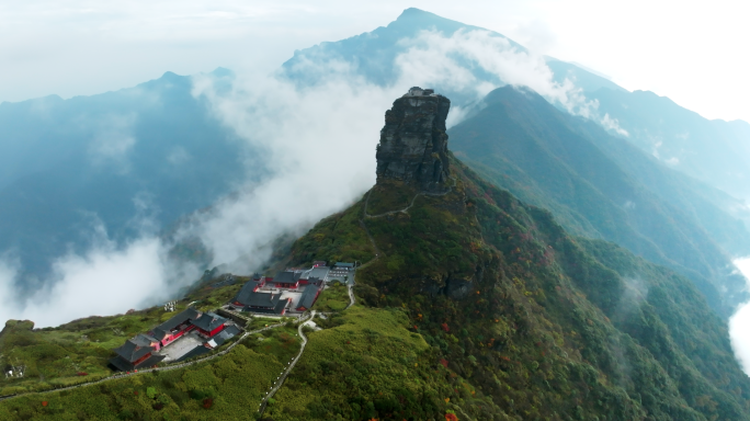 贵州铜仁梵净山航拍4k