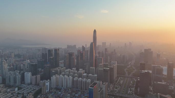 深圳福田CBD建筑群航拍