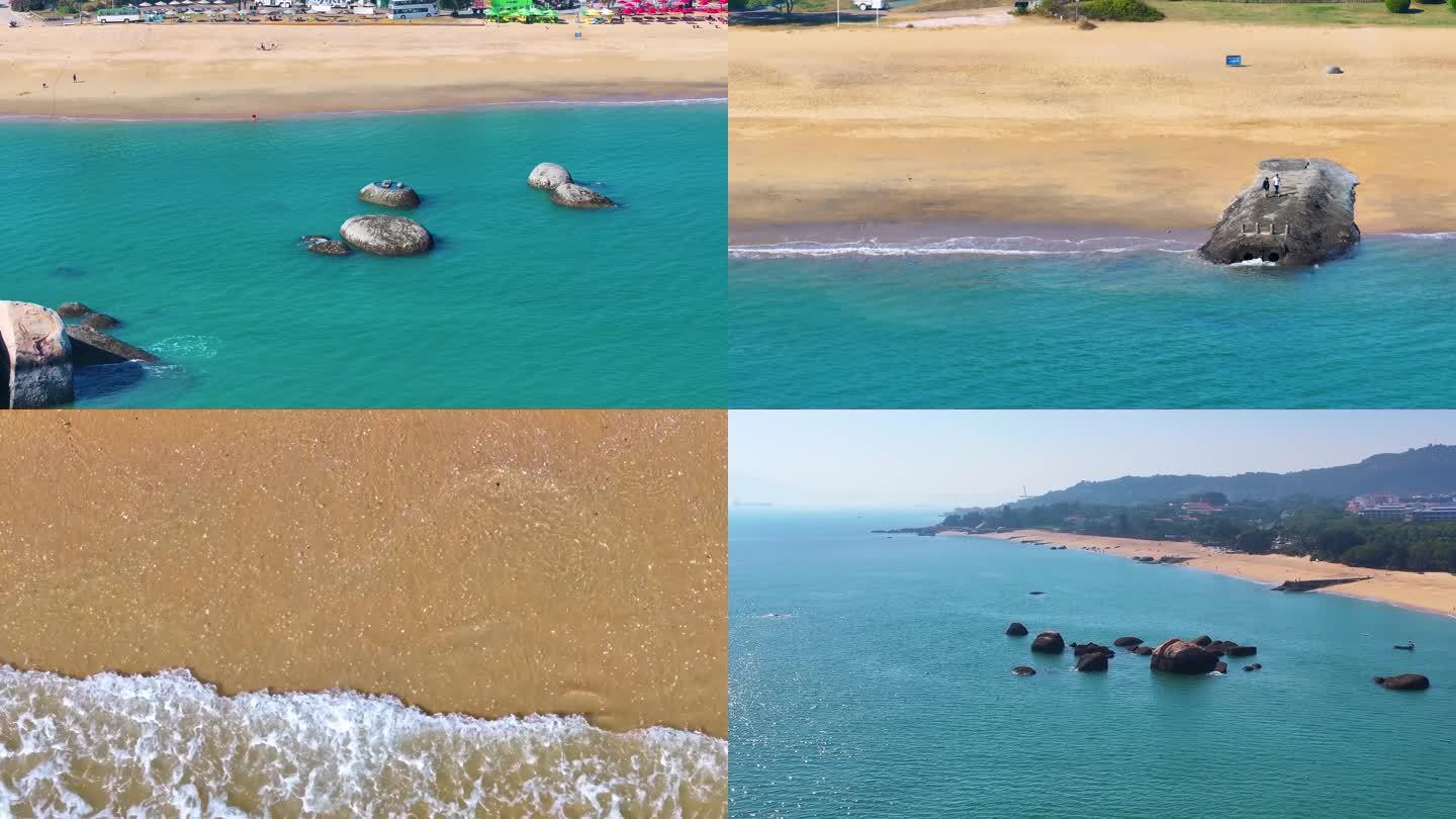 东海大海海边海水海浪沙滩海滩航拍风景唯美