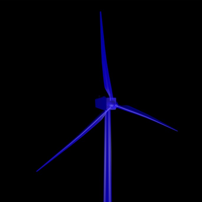 4K风力发电机全息三维动画
