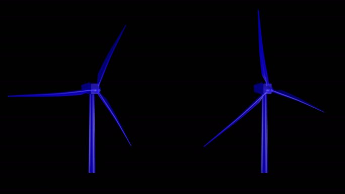 4K风力发电机全息三维动画