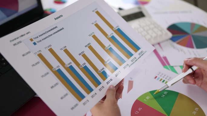 财务人员统计和分析业务营收和利润图表