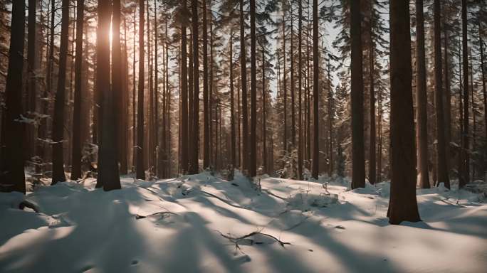 森林雪景